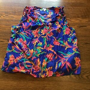 Beautiful J. Crew Floral Top with Flutter Sleeves